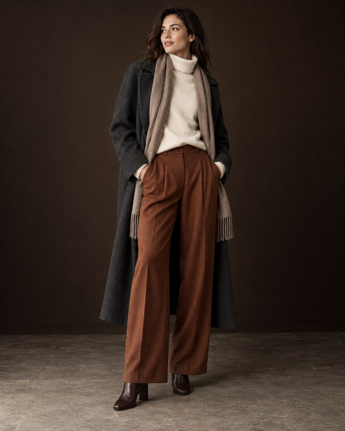 Model wearing the five-piece Atelier bundle
